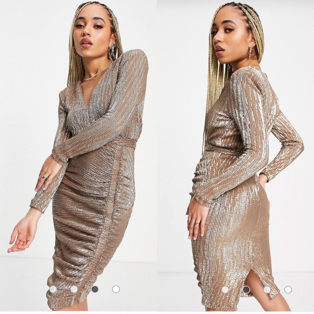 NEW Lavish Alice Gold Sequin Dress Size 8